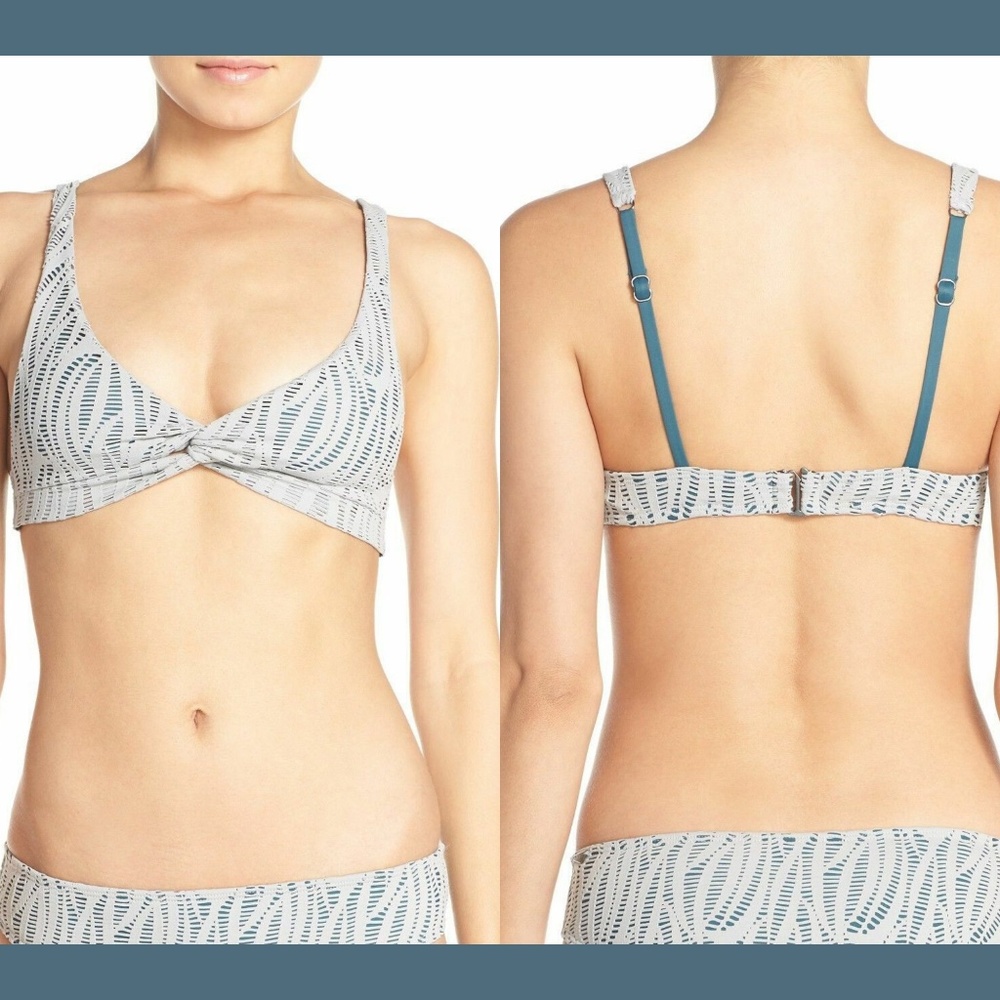 NWT‎ $185 Prism Buzios Twist Bikini Top in Smoke Grey [SZ 42 ]